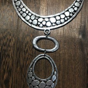 Chico's Silver Pebble Drop necklace